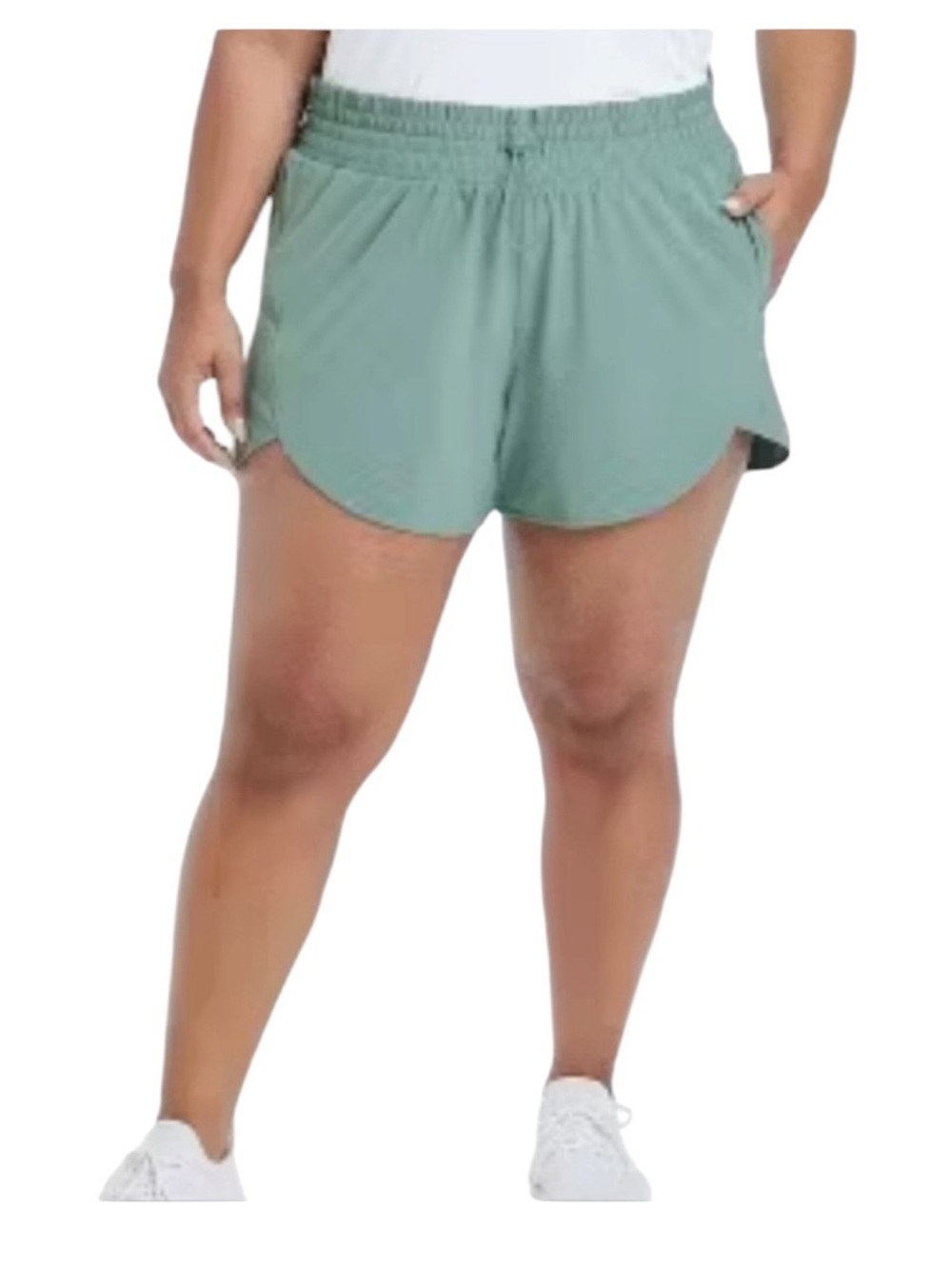 All In Motion Women's Active Light Woven High-Rise Shorts 3" Green XL